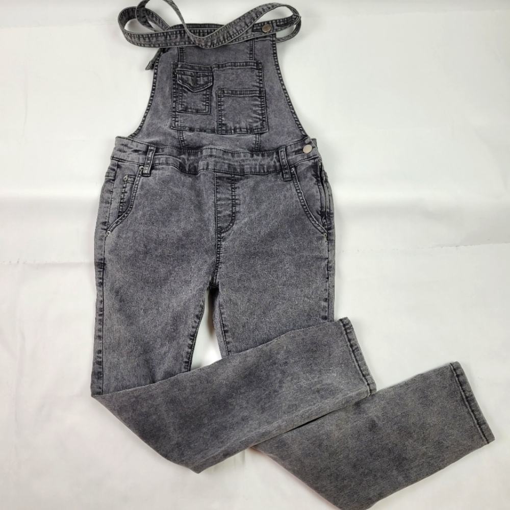 Free People Overalls Black Washed Faded Denim Size 25